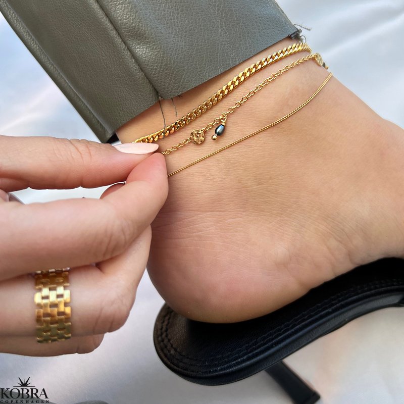 "Clinton" 3mm panzer ankelkde forgyldt med 18 karat