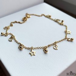 "Josie" guld ankelkde med sm stjerner og mner