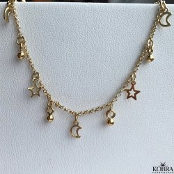 "Josie" guld ankelkde med sm stjerner og mner