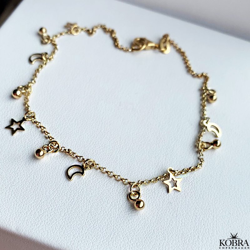 "Josie" guld ankelkde med sm stjerner og mner