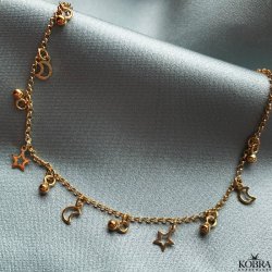 "Josie" guld ankelkde med sm stjerner og mner