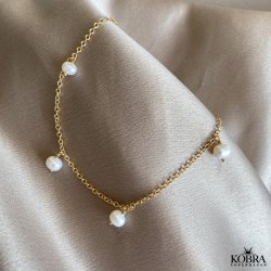 "Noella"  guld ankelkde med 5 perler