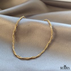 "Sally" twisted ankle chain in plated gold