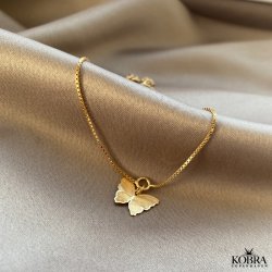"Nanna" guld sommerfugl ankelkęde