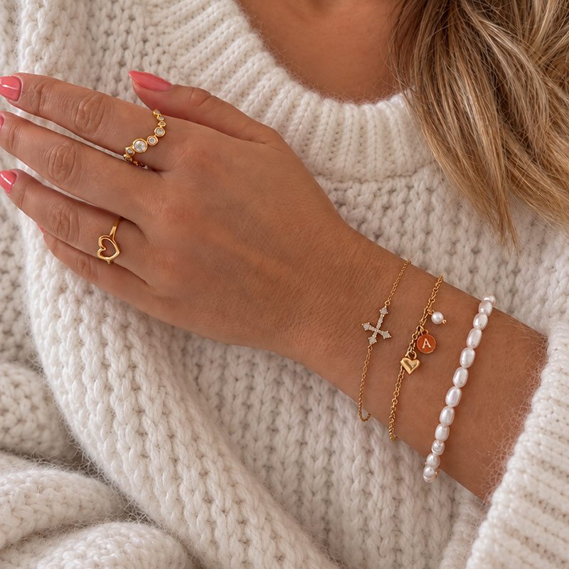 "Little Treasure" armband med gravyr - 18k f�rgyllt silver