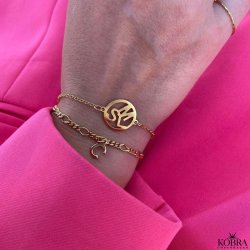 "Soho" 18 carat gold plated bracelet with handmade letter