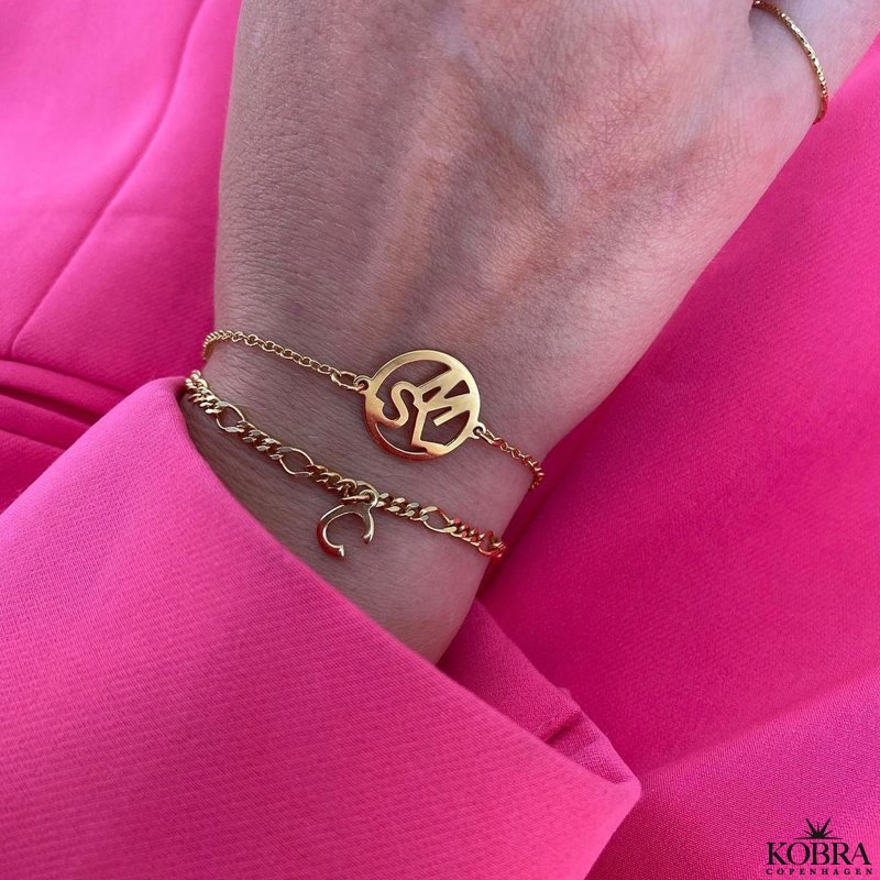 "Soho" 18 carat gold plated bracelet with handmade letter
