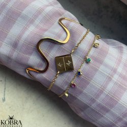 "Harlan" 14 karat forgyldt blget armbnd