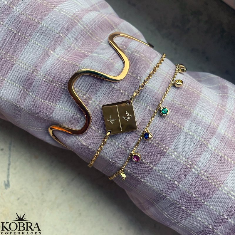 "Harlan" 14 karat forgyldt blget armbnd