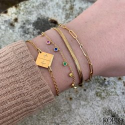 "Hey" forgyldt armbnd med personlig gravering