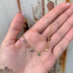 "Hawaii" bracelet with multicolored stone in gold