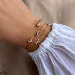 "Alias" guld armbånd med guld bogstav