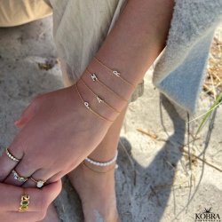 "Romina" guld ring spkket med hvide sten