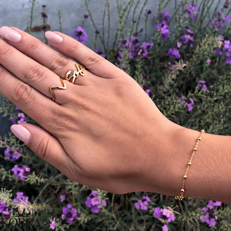  Hndlavet navne ring i guld, lavet personligt til dig