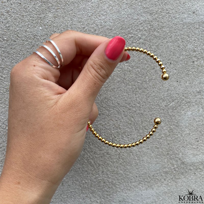 "Mellow" 18 carat gold plated bracelet with gold balls