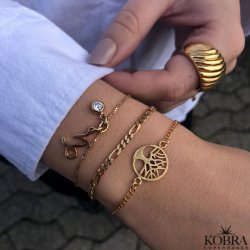 "Ana" Livets Tr armbnd i slv inklusiv lille amulet med indgravering