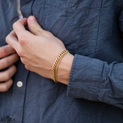 "Clinton" 2mm panzer armbnd i guld til mnd