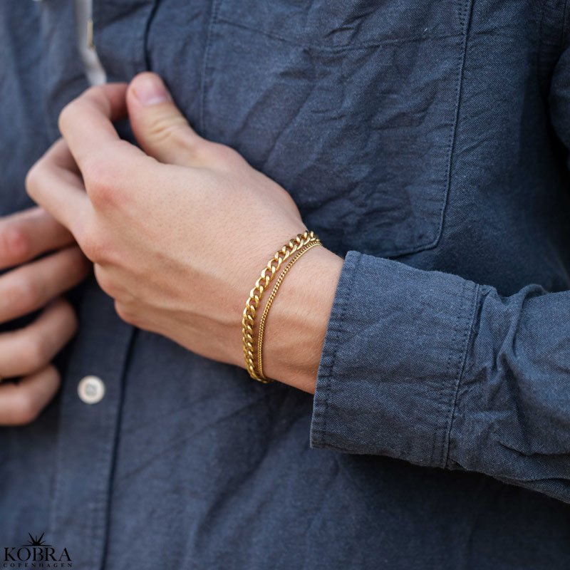 "Panzer" 18 karat forgyldt panzer armbnd til mnd