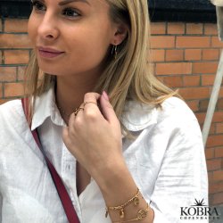 "Ohana" slv armbnd med 3 sm personlige vedhng