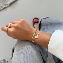 "SOL" guld armbnd med sm guld sole