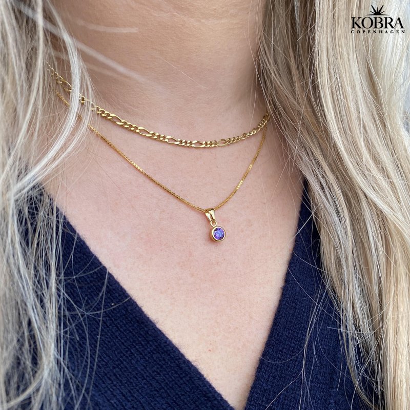 Birthstone charm in gold