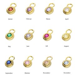 "Poise" Birthstone charm i guld / find din mnedssten