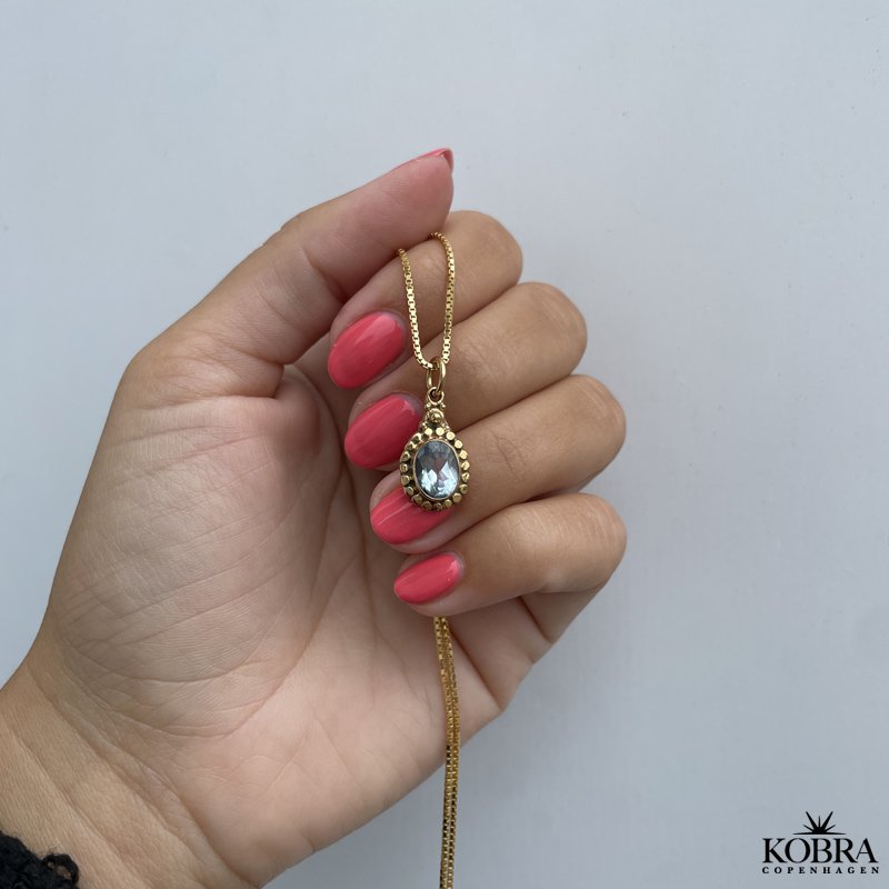 "Crystal" Gold-plated necklace with blue amethyst