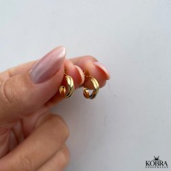 "Silvia" 18 karat forgyldte sm creolere i snoet design