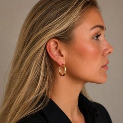 "Debra" gold oval chunky hoops