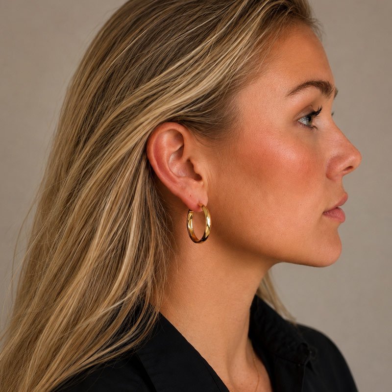 "Debra" gold oval chunky hoops