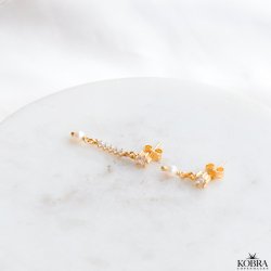"Starla" asymmetrical gold stud earrings