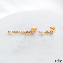 "Starla" asymmetrical gold stud earrings