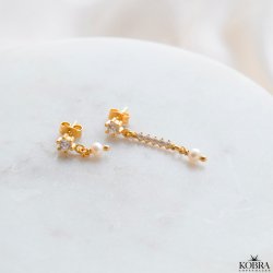 "Starla" asymmetrical gold stud earrings