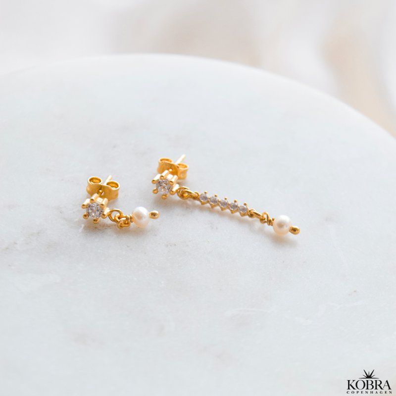 "Starla" asymmetrical gold stud earrings