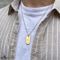 "Tyler" Dogtag in gold with personal engraving