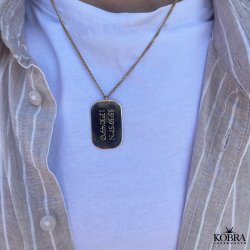"Damon" Dogtag, army tag i guld med 2 mm. panzerkde