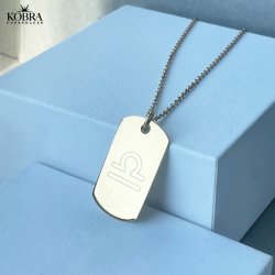 "Hector" Dogtag i guld (str. L) med personlig gravering, matteret r effekt