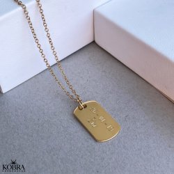 "Tyler" Dogtag in gold with personal engraving