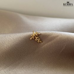 "Hikkori" blad earcuff i guld