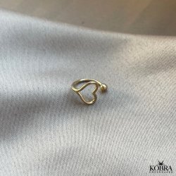 "Sola" hjerte earcuff i forgyldt