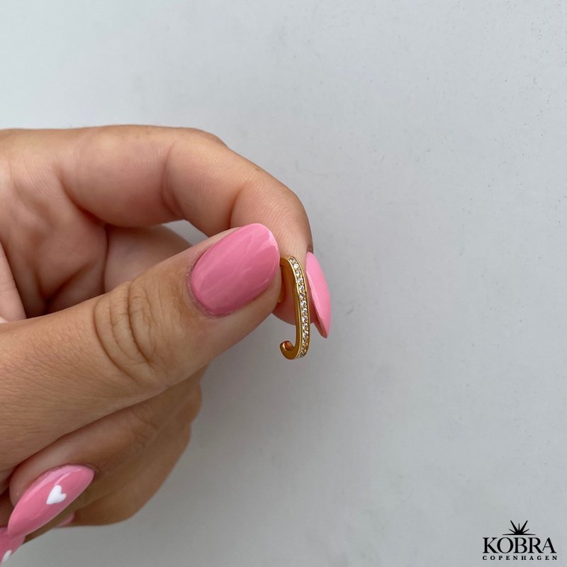 "Kati" forgyldt earcuff med sten
