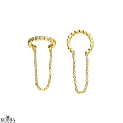 "Colleen" 18 carat gold plated earcuff with chain