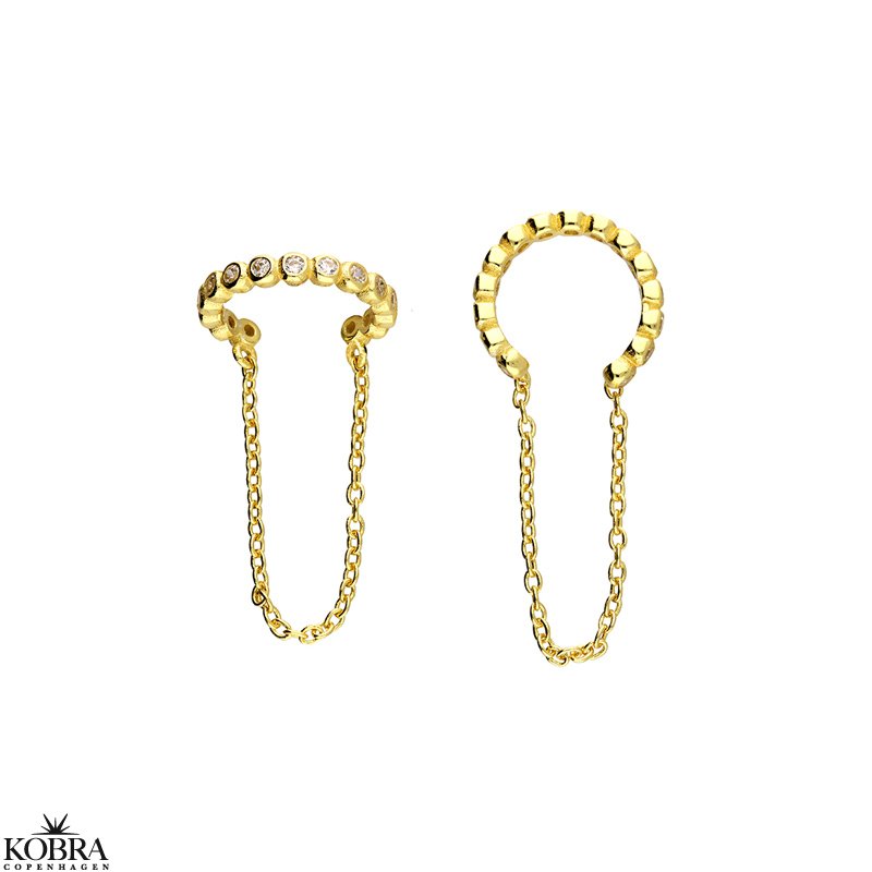 "Colleen" 18 carat gold plated earcuff with chain