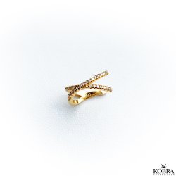 "Echo" earcuff med sten i 18 karat forgyldt