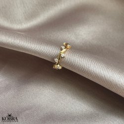 "Panama" earcuff med hvide sten i guld