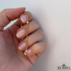 "Malia" handmade gold bracelet with small pearls