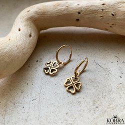 "Destiny" 18 karat forgyldte creolere med Firklvere