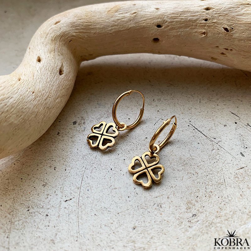 "Destiny" 18 karat forgyldte creolere med Firklvere