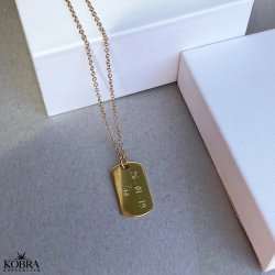 "Tyler" Dogtag in gold with personal engraving