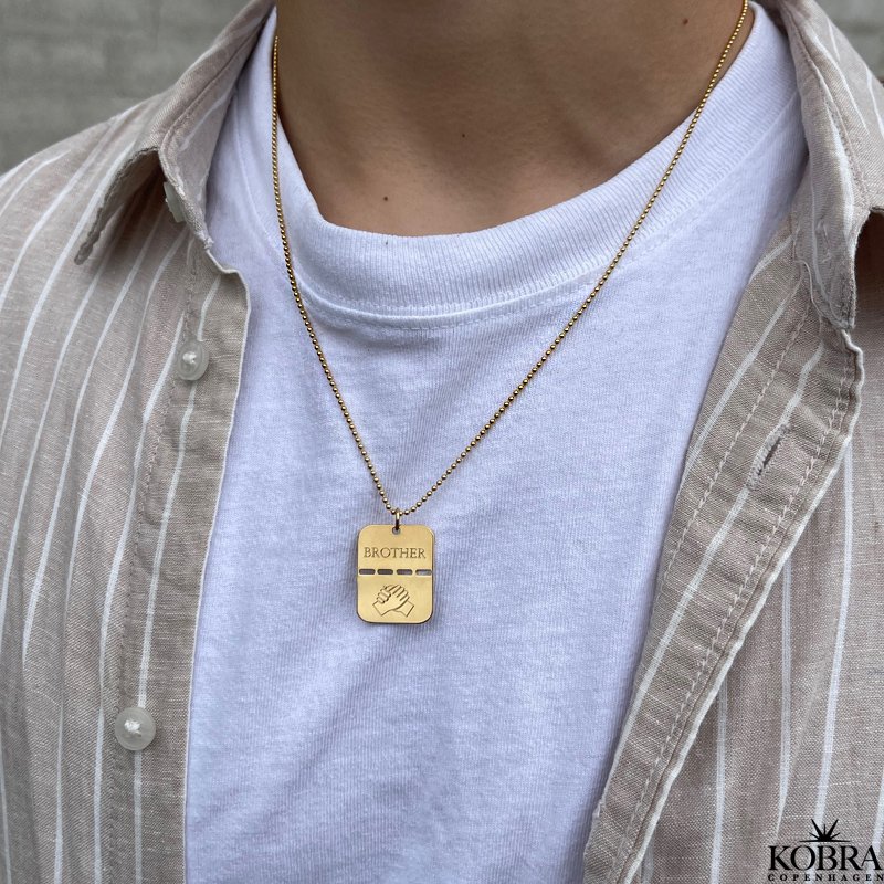 "Ricky" Dog tag gold plated, 2 parts including engraving